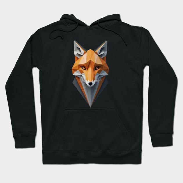 Geometric Fox Vixen Animal Lover Geometry Design Gift For Fox Lover Hoodie by DeanWardDesigns